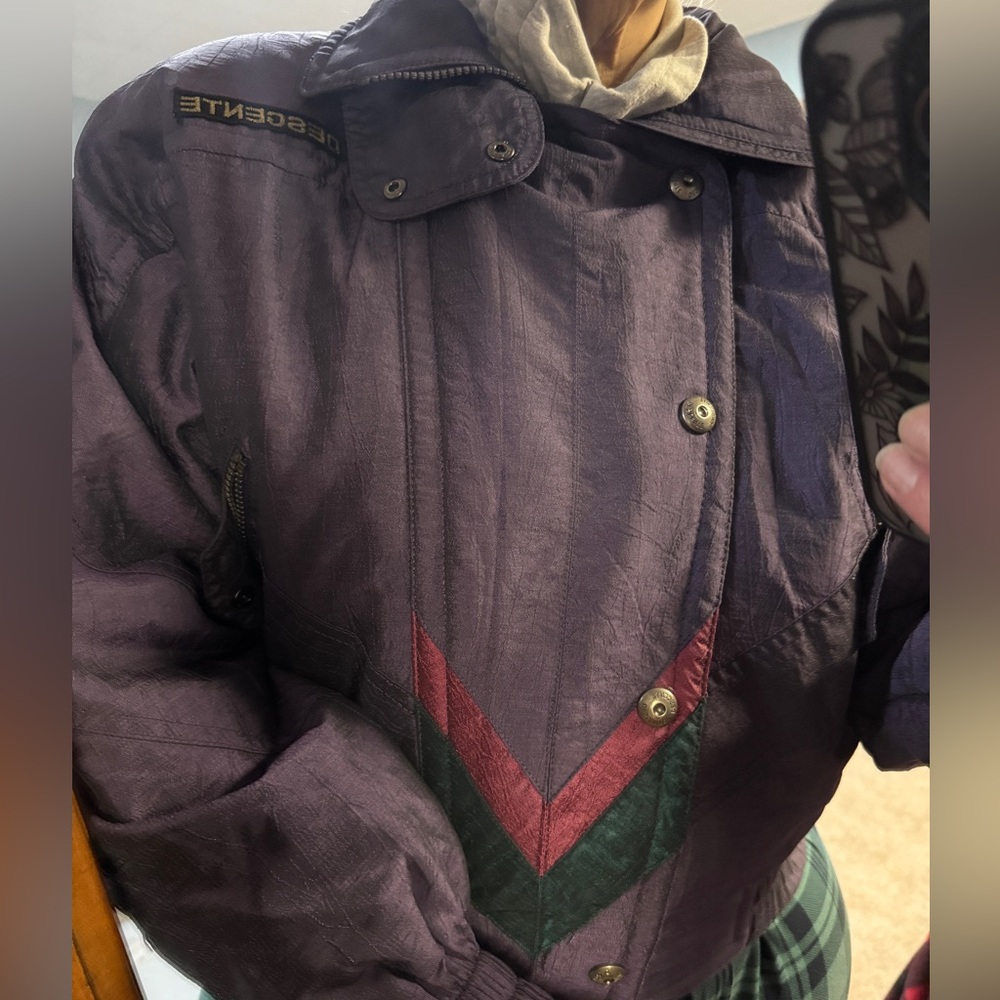 Descente Women's Jacket in Purple with Green Accents